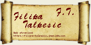 Filipa Talpešić vizit kartica